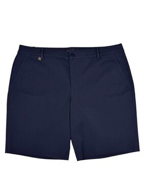 Lauren Ralph Lauren Chino Shorts Sz L Navy Blue Classic Fit Logo Golf Nautical